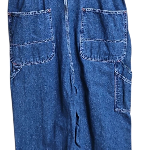Vtg Big Mac Denim Jean Bib Overalls Sz 36 x 28 Square Bak Mens Cargo - Picture 8 of 8